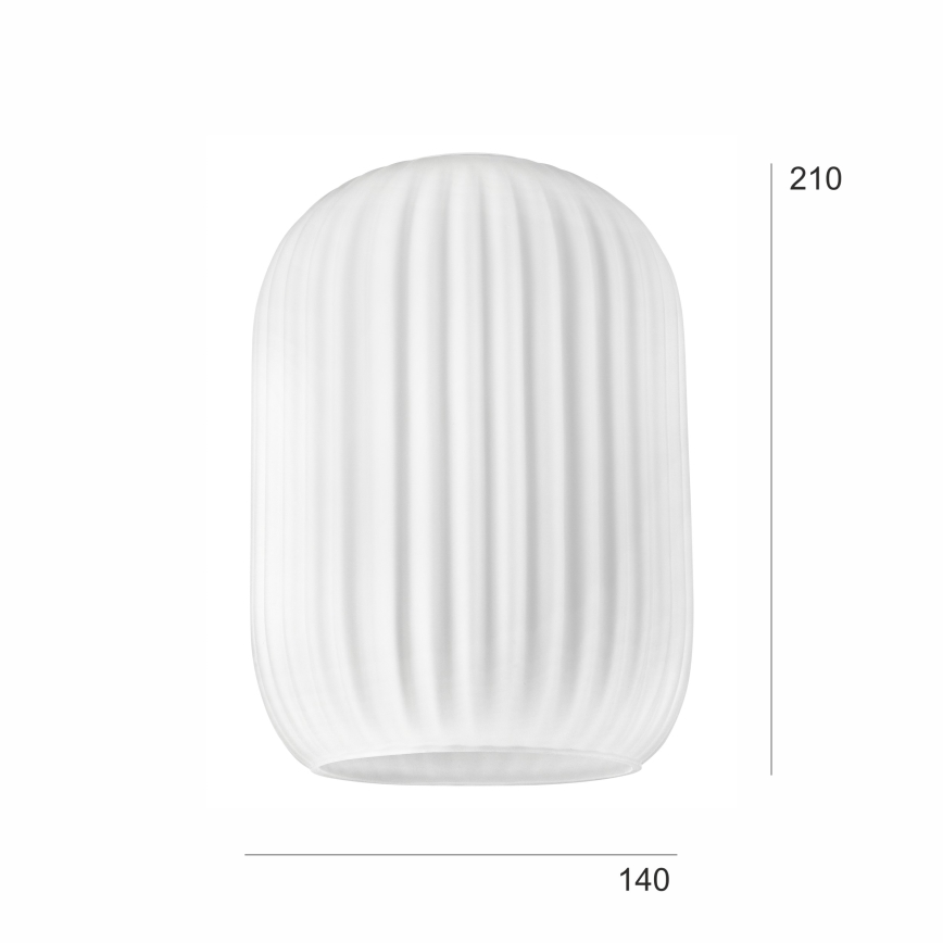 Udskiftningsglas til lysekrone HARMA E27 21x14 cm hvid