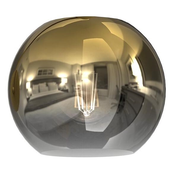 Udskiftningsglas til lysekrone MONTE E27 diameter 20 cm guldfarvet/røget
