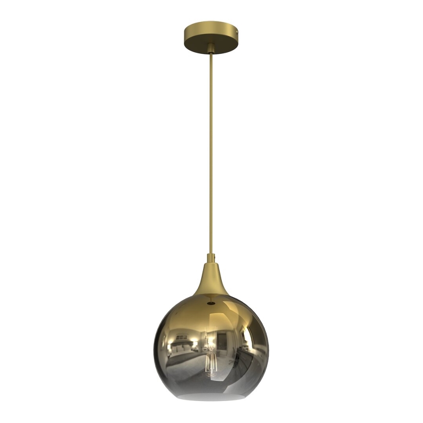 Udskiftningsglas til lysekrone MONTE E27 diameter 20 cm guldfarvet/røget