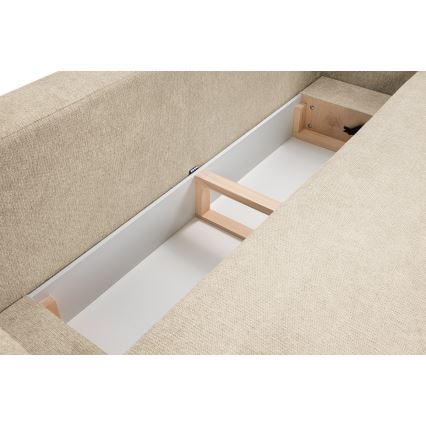 Udtrækbar 3-personers sovesofa OLBIA beige