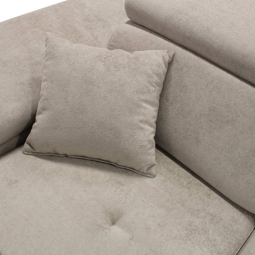 Udtrækbar L-formet hjørnesofa med opbevaring CASTELO, venstrevendt, grå