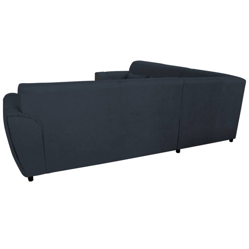 Udtrækbar L-formet hjørnesofa med opbevaringsplads VISEU, højrevendt, antracit/sort