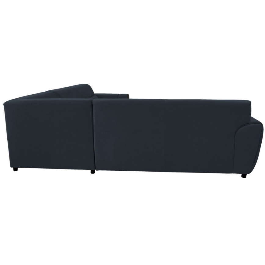 Udtrækbar L-formet hjørnesofa med opbevaringsplads VISEU, højrevendt, antracit/sort