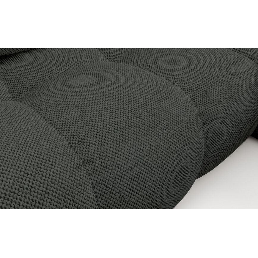 Udtrækbar polstret hjørnesofa med opbevaringsrum i L-form ALMADA højrevendt antracit