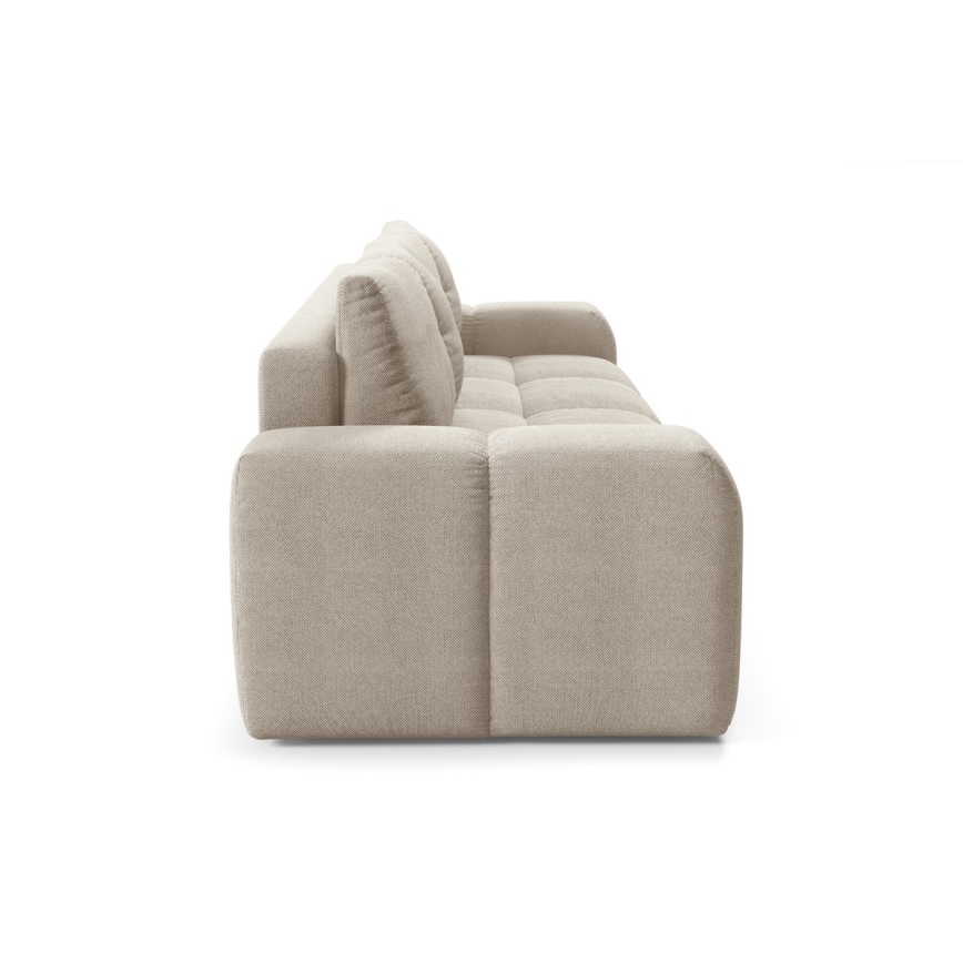 Udtrækbar polstret 3-personers sofa med opbevaringsrum ALMADA beige