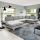 Udtrækbar polstret hjørnesofa med opbevaringsplads i U-form AVESTA, grå