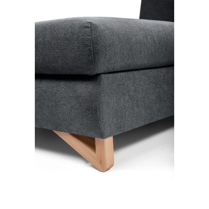 Polstret L-formet hjørnesofa med sovefunktion og opbevaringsplads AVESTA, venstrevendt, antracit