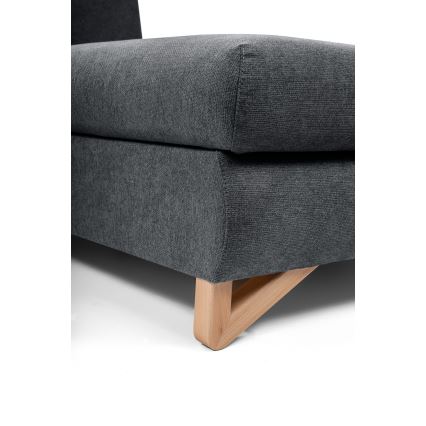 AVESTA udtrækbar polstret hjørnesofa i L-form med opbevaringsplads, højrevendt, antracit