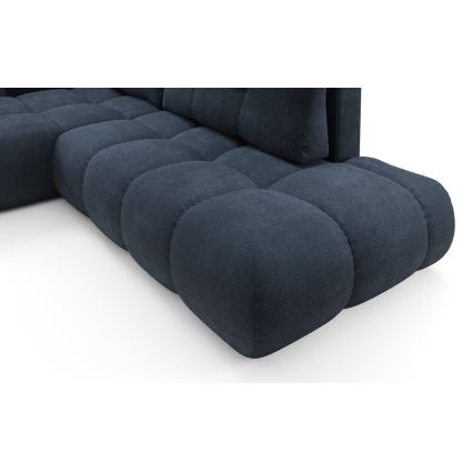ALMADA venstrevendt polstret L-hjørnesofa med sovefunktion og opbevaringsrum, blå