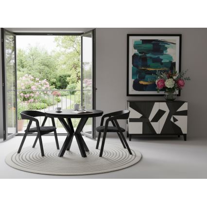 Udtrækbart spisebord CONVI 100/140x73 cm sort