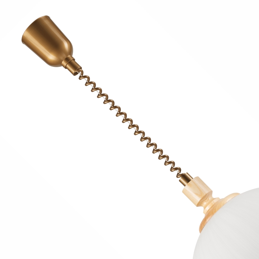 Nedhængt loftlampe RAMONA 1xE27/60W/230V beige/lysebrun/fyrretræ