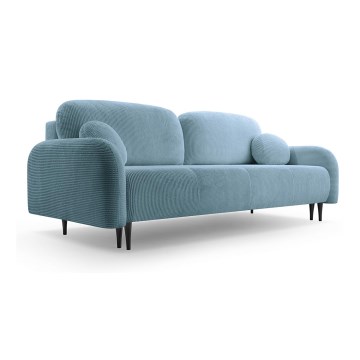 Udtrækkelig polstret 3-personers sofa CLOUDY i turkis