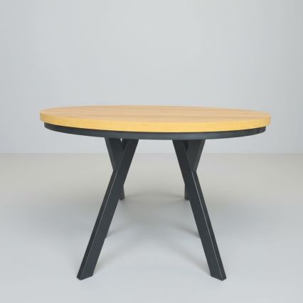 Udtrækkeligt spisebord CENTRO 100/140x77 cm eg craft/sort