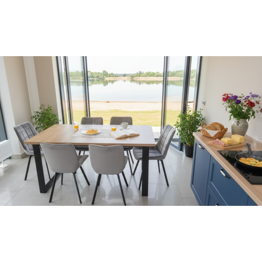 Udtrækkeligt spisebord COLIN i egetræ