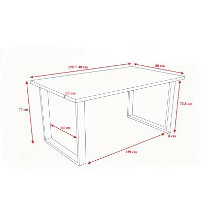 Udtrækkeligt spisebord COLIN i sonoma eg