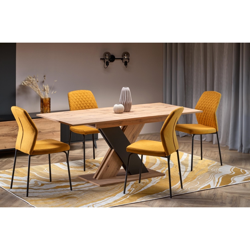 Udtrækkeligt spisebord DROM 130/175x85 cm wotan-eg/sort