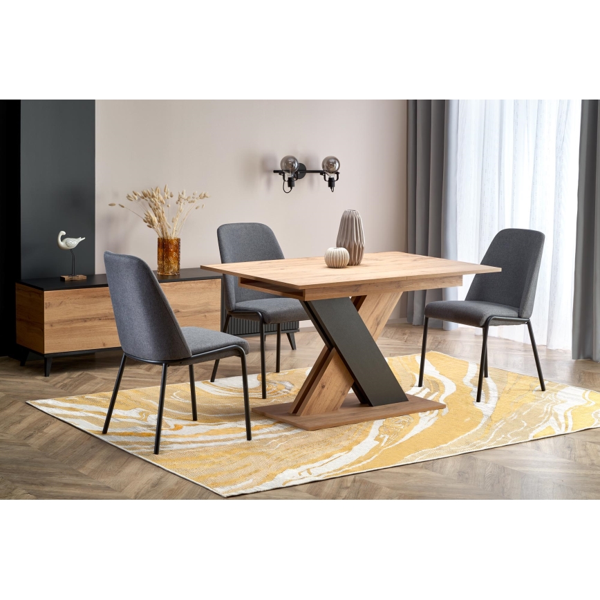 Udtrækkeligt spisebord DROM 130/175x85 cm wotan-eg/sort