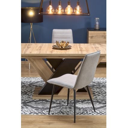 Udtrækkeligt spisebord DROM 160/200x90 cm eg wotan/sort