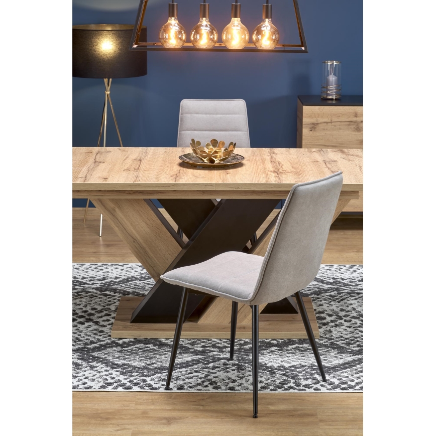 Udtrækkeligt spisebord DROM 160/200x90 cm eg wotan/sort