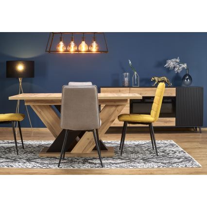 Udtrækkeligt spisebord DROM 160/200x90 cm eg wotan/sort
