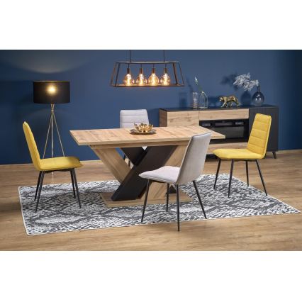Udtrækkeligt spisebord DROM 160/200x90 cm eg wotan/sort