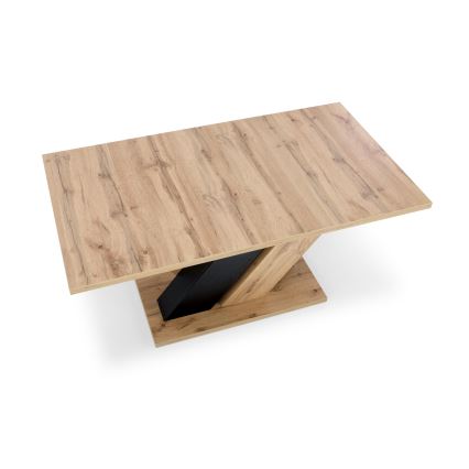 Udtrækkeligt spisebord DROM 160/200x90 cm eg wotan/sort