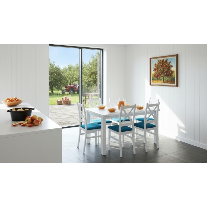 Udtrækkeligt spisebord LIAM hvid