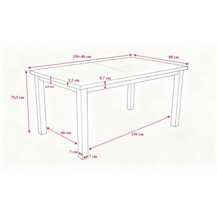 Udtrækkeligt spisebord LIAM i egetræ