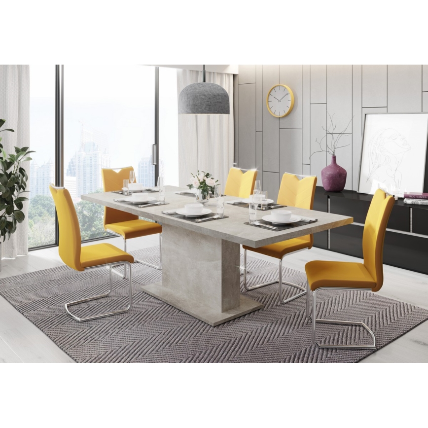 Udtrækkeligt spisebord STRAP, grå beton