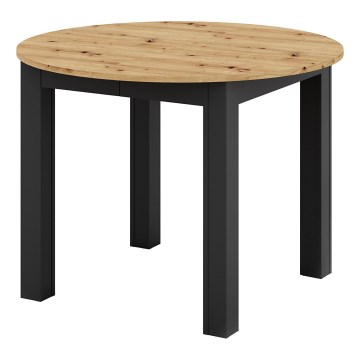 Udtrækkeligt spisebord WILY, artisan-eg/sort