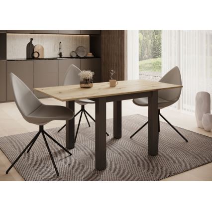 Udtrækkeligt spisebord ZARO 80/160x80 cm artisan-eg/sort