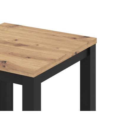 Udtrækkeligt spisebord ZARO 80/160x80 cm artisan-eg/sort