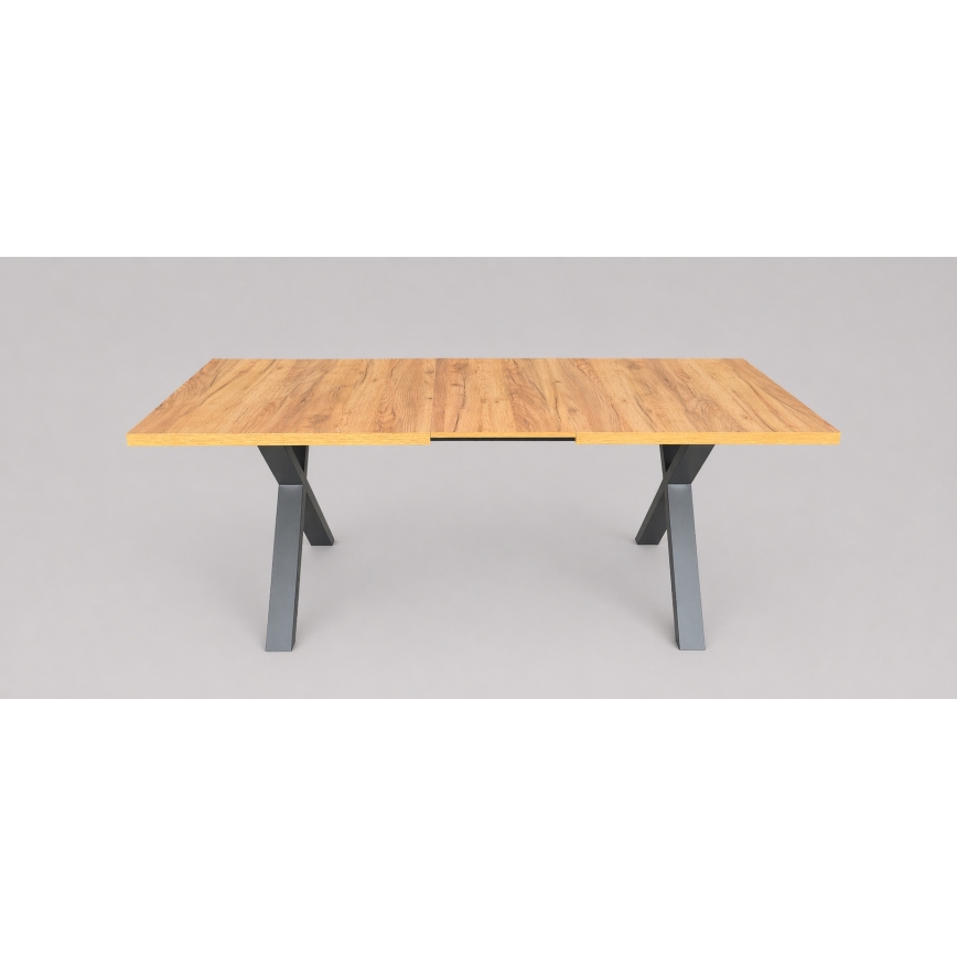 Udtræks-spisebord DOMO 150/190x80 cm eg craft/sort