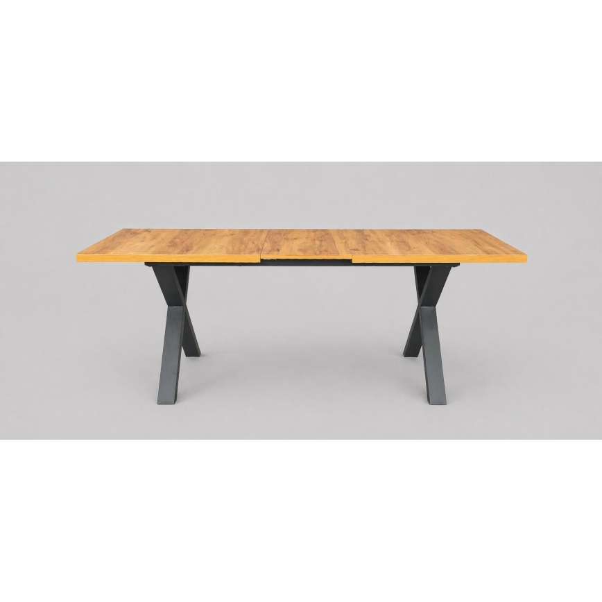Udtræks-spisebord DOMO 150/190x80 cm eg craft/sort