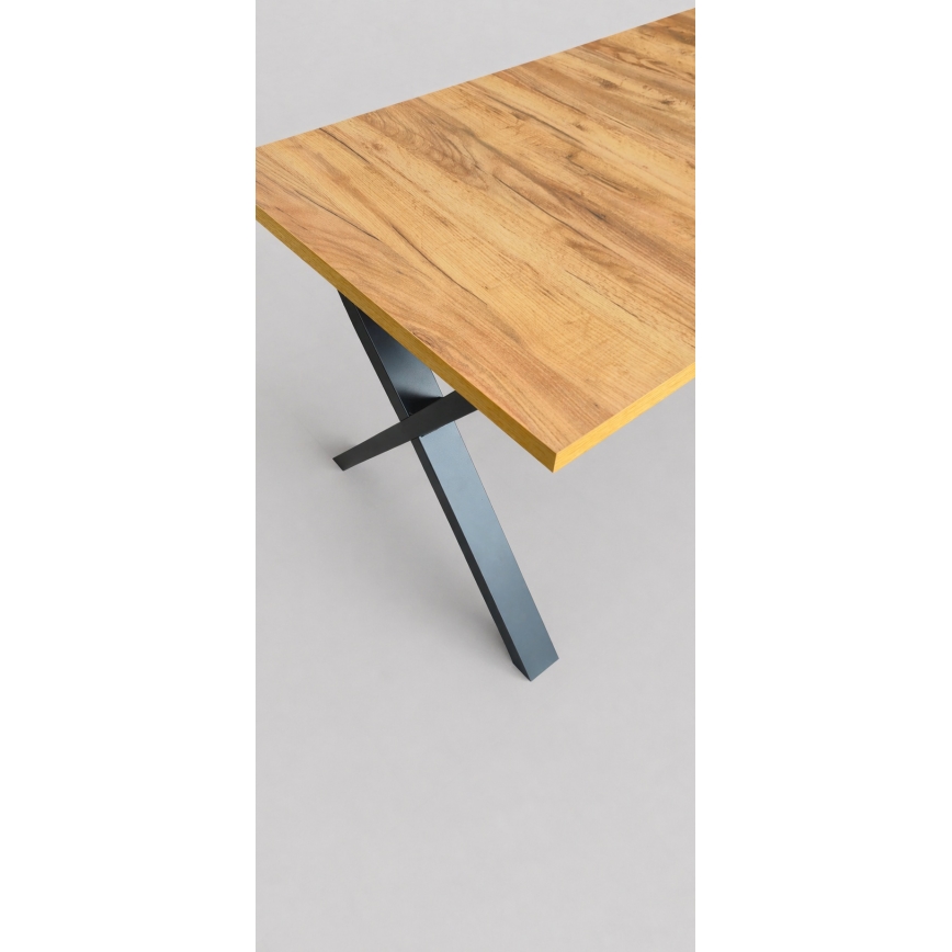 Udtræks-spisebord DOMO 150/190x80 cm eg craft/sort