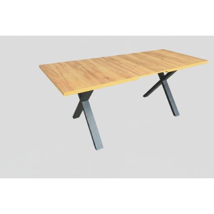 Udtræks-spisebord DOMO 150/190x80 cm eg craft/sort