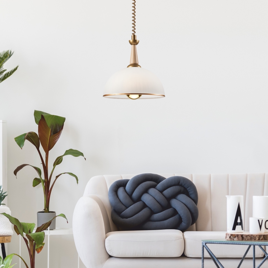 Udtrækslampe CHIARA 1xE27/60W/230V beige/bøg