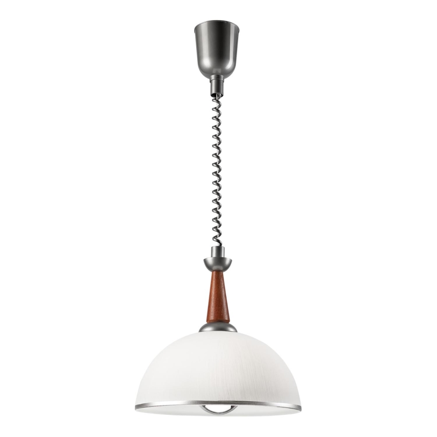 Udtrækslampe CHIARA 1xE27/60W/230V sølv/brun/bøg