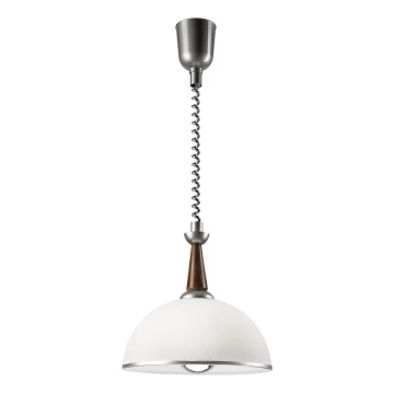 Udtræksloftlampe CHIARA 1xE27/60W/230V sølv/mørkebrun/bøg