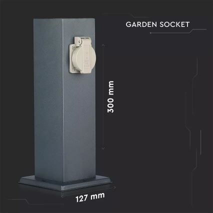 Udvendig stikkontaktsøjle SCHUKO 2Z 230V IP44