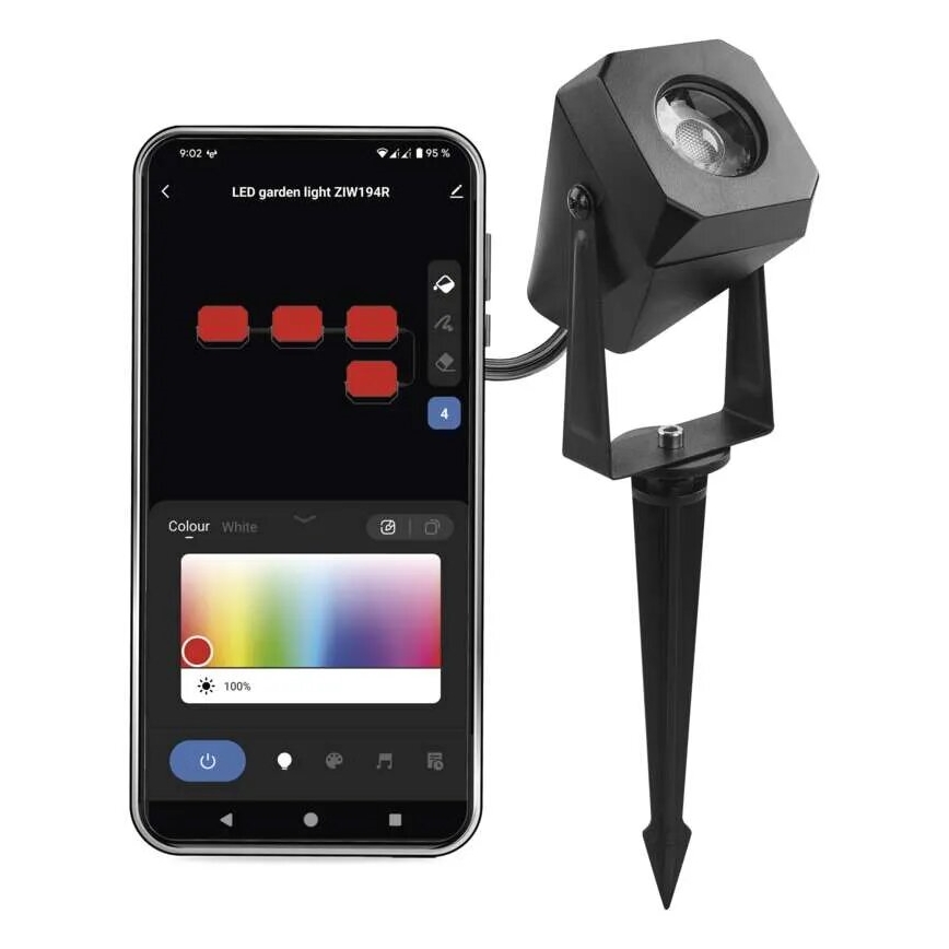 LED RGBIC dæmpbar udendørslampe GoSmart - udvidelse LED/1,5W/12V 3000-6500K IP65 Wi-Fi Tuya