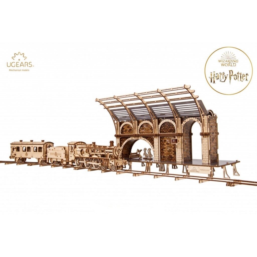 Ugears - 3D 3D-puslespil i træ Harry Potter togplatform