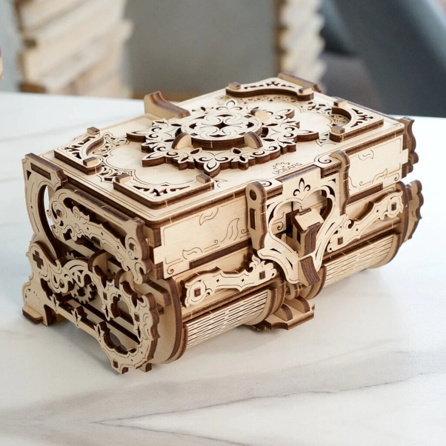 Ugears - 3D-puslespil i træ Antikt smykkeskrin