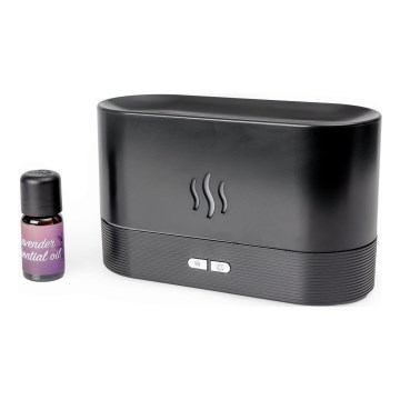 Ultrasonisk aroma-diffusor og luftfugter 180 ml sort
