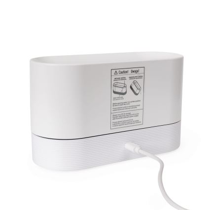 Ultrasonisk LED aroma-diffusor og luftfugter m. RGB-farver og baggrundslys 180 ml hvid