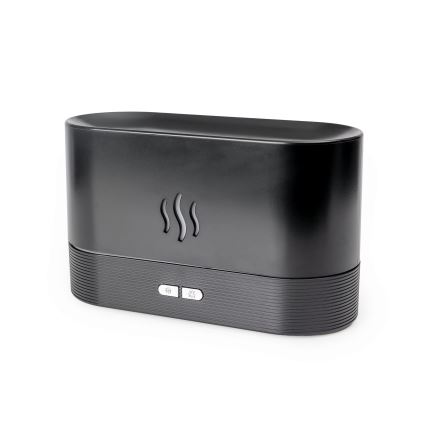 Ultrasonisk LED aroma-diffusor og luftfugter m. RGB-farver og baggrundslys 180 ml sort
