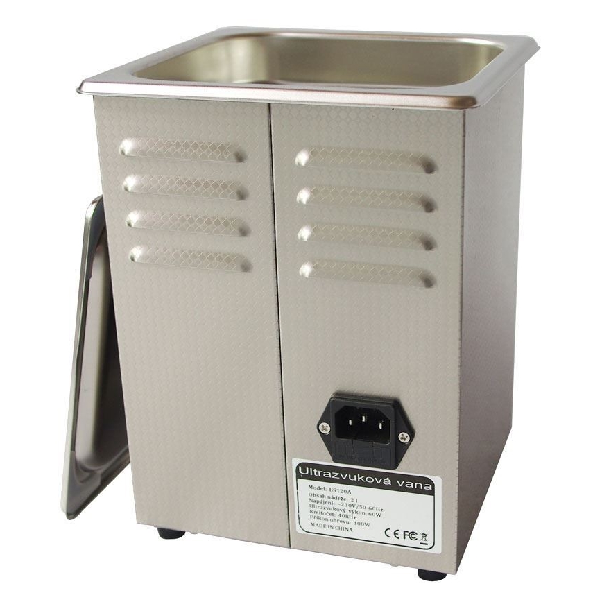Ultrasonisk renser med varme 160W/230V 2 l