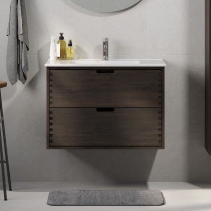 Underskab til håndvask GRIBSKOV 80 cm brun/egetræ