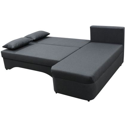 Universal sovesofa med opbevaringsplads i L-form ALMEIDA antracit