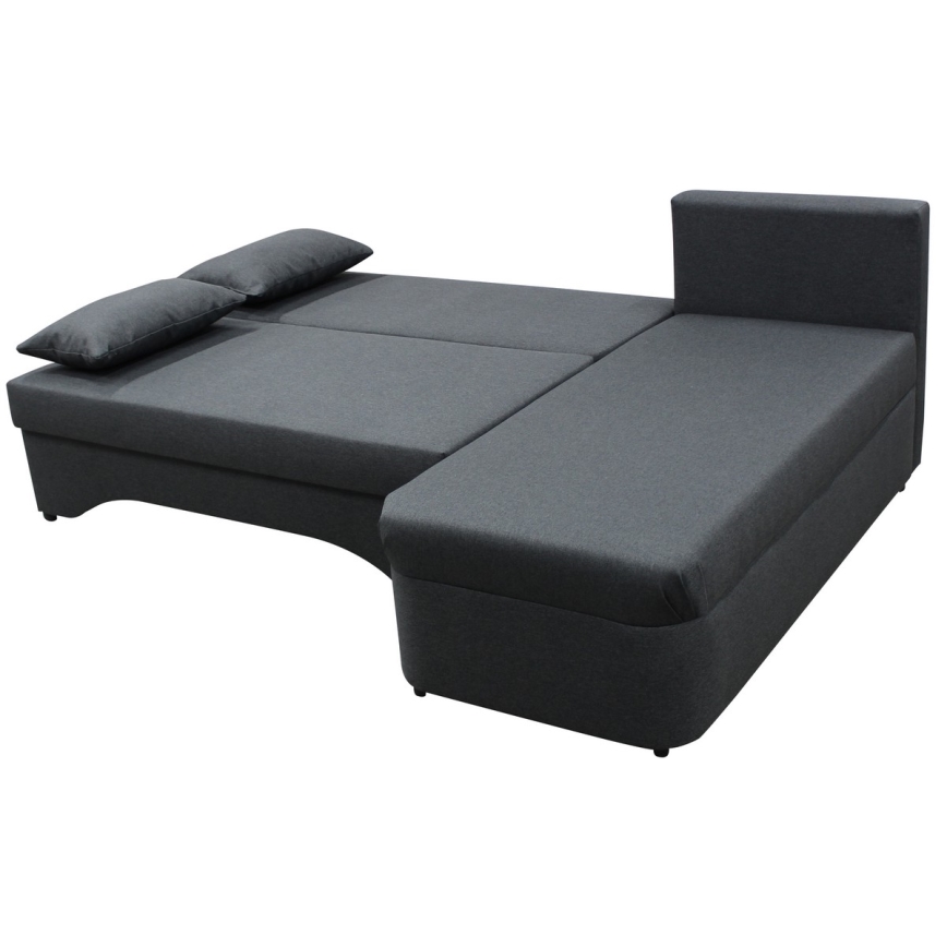 Universal sovesofa med opbevaringsplads i L-form ALMEIDA antracit